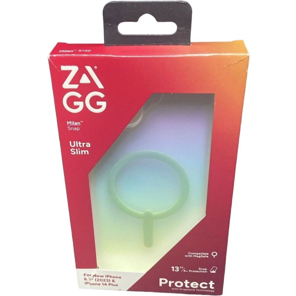 ZAGG Milan iPhone 15 14 Plus 6.7" MagSafe Case Iridescent Snap Cover New